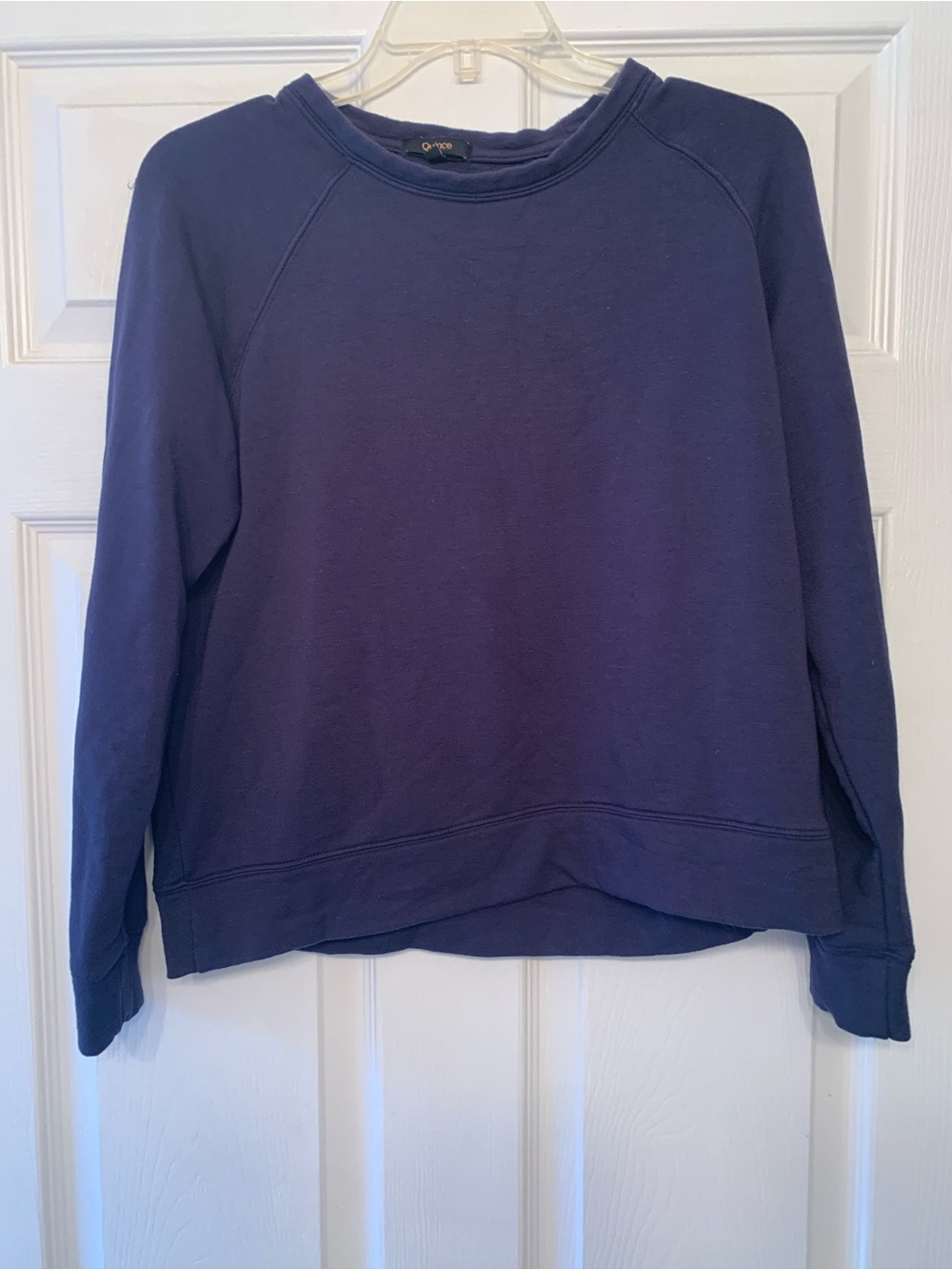 Quince SuperSoft Fleece Crewneck Sweatshirt Navy Blue Size Medium Casual